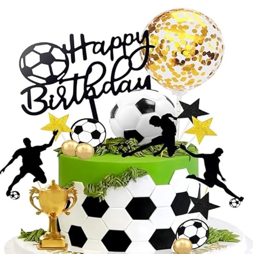 40 Stück Tortendeko Fussball, Tortenaufleger Fussball Deko Geburtstag Kinder Fußball Fussball Deko Torte Kuchendeko Fussball Geburtstag, Fussball Torten Deko Figuren Cake Topper Junge Geburtstag Party von AMANDELIZABE