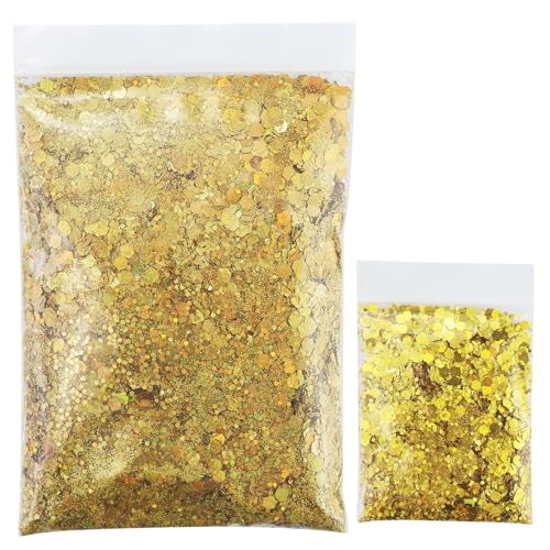 57g Sechseckiger Goldglitter, Gefüllte Pailletten, Glänzende Glitzerpartikel, Nägel Glitzerpulver, Für DIY Handarbeit, Festival Party Dekoration, Kleidung, Kunsthandwerk von AMANDELIZABE