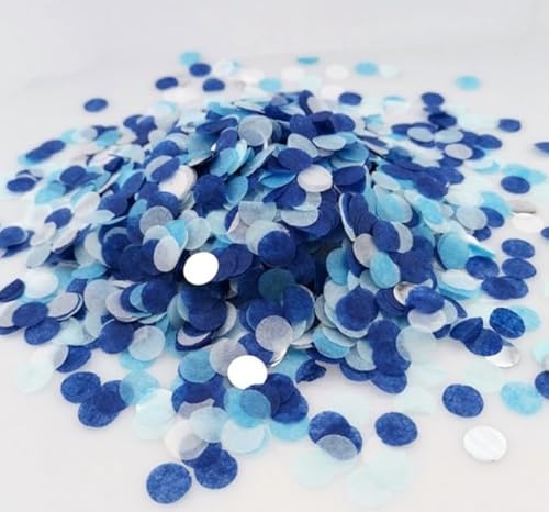 60g Konfetti Blau Hochzeit Geburtstag, Konfetti Groß,Tischdeko Blau,Blaue Streudeko,Confetti Blau Silber, Glitzer Konfetti Bunt für Gender Reveal,Luftballons,Tisch,Geschenkbox von AMANDELIZABE