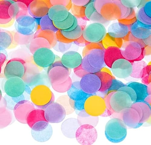 7000 Konfetti Bunt - Groß Konfetti Hochzeit Pastell Mehrfarbig Runde Papierreste im Gewicht 60g für Luftballons, Geschenkbox, Dekoration für Geburtstag Feier Party Konfetti Hochzeit Jubiläum von AMANDELIZABE