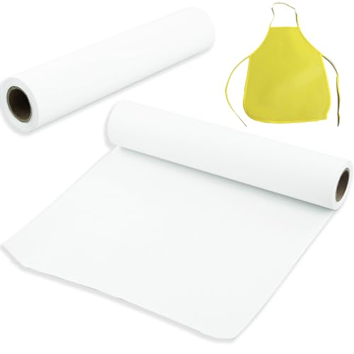 Zeichenpapier Rolle weiß 10m Kunstpapier Malpapier Skizzieren Staffelei Papierrolle für Kinder Plakatpapier ohne mit 1 Kinderschürze von AMANDELIZABE