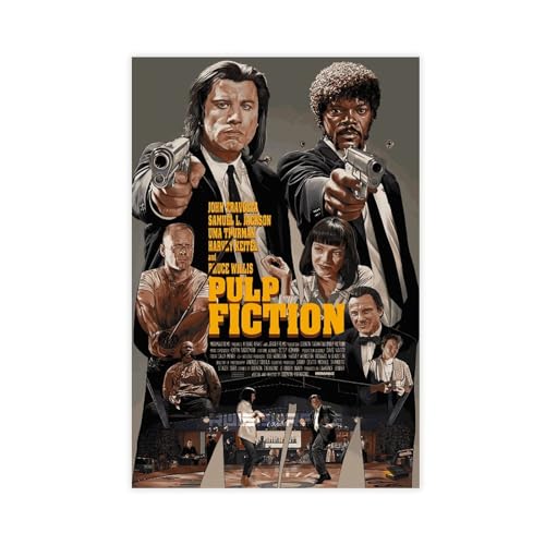 AMATWI Pulp Fiction Filmposter, Leinwandposter, Wandkunst, Dekordruck, Gemälde für Wohnzimmer, Schlafzimmer, Dekoration, ungerahmt, 40 x 60 cm, 24 Stück von AMATWI