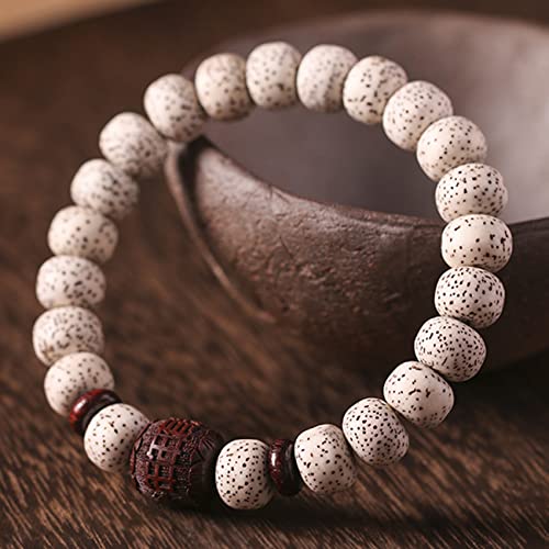 AMAXRcsy Armband Bodhi Tibetischer Buddhismus Gebetsperle Sechsstellige Mantra Mala Perlen Meditation Amulett Edelstein Reichtum Glücksfisch 6 * 8mm Handgelenkdekoration (Co von AMAXRcsy