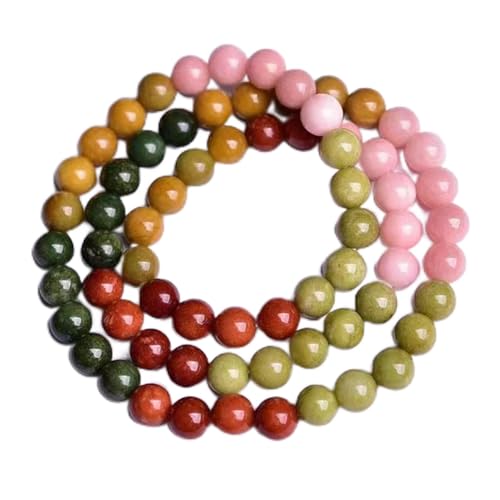 AMAXRcsy Kristall-Achat-Armband, 8 mm, Perlen, für Frauen, Amulett, Glücksbringer, Multi-Edelstein-Quarz, Chakra, Stretch, Unisex, Handgelenk-Dekoration von AMAXRcsy