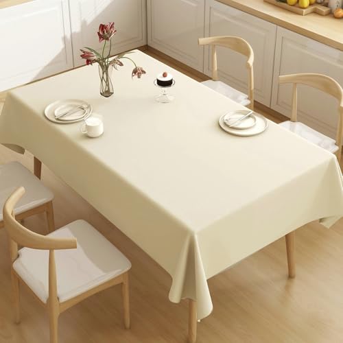 AMAXRcsy Rechteckige Küchentischdecke, 120 x 170 cm, einfarbig, Tischdecken für Tische, Wasserblau (Beige 67l 47w Inch) von AMAXRcsy