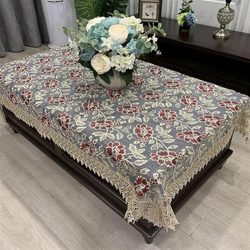 AMAXRcsy Runde Spitzentischdecken, Stickerei-Tischdecke, rechteckig, rund, mit Blumenmuster, elegant, ausgehöhlt, Esszimmertuch, Läufer, Handtücher (a 180 x 270 cm) (k 130 x 175 cm) von AMAXRcsy