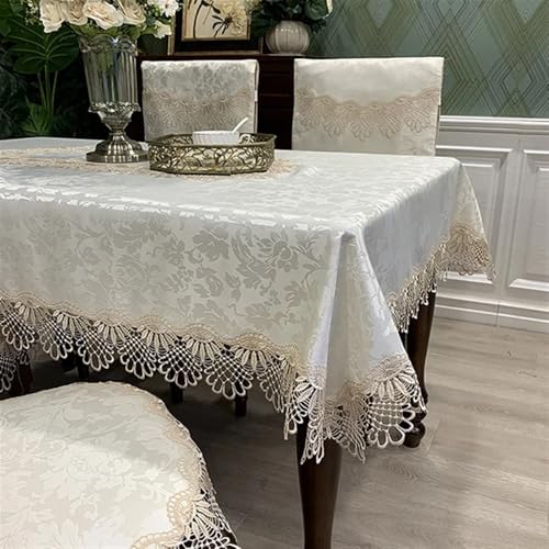 AMAXRcsy Runde Spitzentischdecken, Stickereien, rechteckige, runde Tischdecke, Blumenmuster, Elegante, ausgehöhlte Tischdecke, Läufer, Handtücher (a 180 x 270 cm) (e 150 x 270 cm) von AMAXRcsy