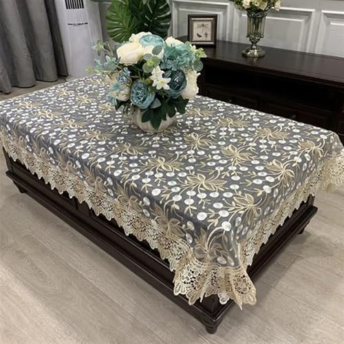 AMAXRcsy Runde Spitzentischdecken, Stickereien, rechteckige, runde Tischdecke, Blumenmuster, Elegante, ausgehöhlte Tischdecke, Läufer, Handtücher (a 180 x 270 cm) (j 150 x 220 cm) von AMAXRcsy