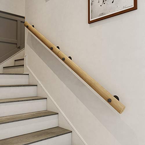 AMAXRcsy Rutschfester Handlauf-Korridor-Stützstab Die Treppe Steht an der Wand mit Massivholzhandläufen Komplettes Werkzeugset 2 Eisenhalterungen Länge 50～300 cm (Größe: 120 cm) (eine Farbe von AMAXRcsy