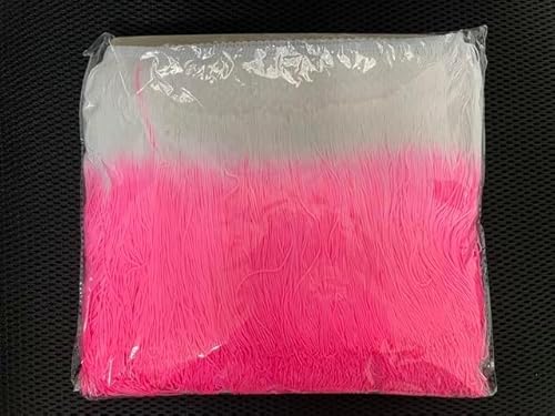 Seidenband zum Basteln, 1 Yard, 20 cm, Quaste, Spitzenfransen, DIY, Nähen, Hochzeit, Party, Tanzkleid, Stoff, handgefertigt, Bühnenkleidung, Vorhangdekoration (Farbe: Rosa/Weiß) (Fotofarbe: Einheitsgr von AMAXRcsy