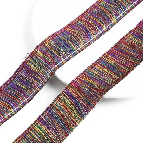 Seidenband zum Basteln, 1 m, dicke Quastenborte, 3 cm, Polyester, für Vorhänge, Kissen, Ohrringe, Taschen, Dekoration, Spitzenfransen, Netzbesatz, Stoff zum Nähen (Farbe: 24) (12 Einheitsgröße) von AMAXRcsy