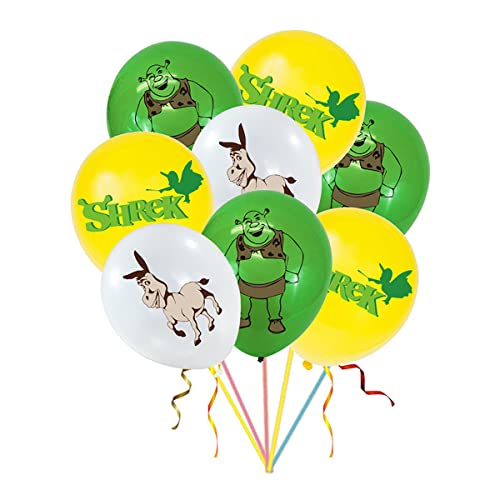 12-teiliges Esel-Shreks-Ballon-Set, Latex-Luftballons, Party-Dekorationsset von AMAZOC