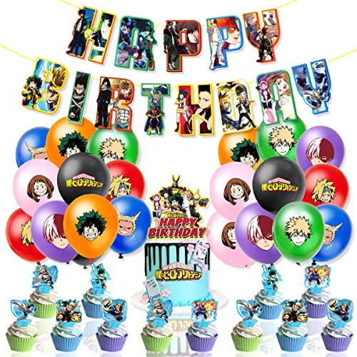 My Heros Academias Happy Birthday Ballon Set Latex Ballons Party Dekoration Kit von AMAZOC