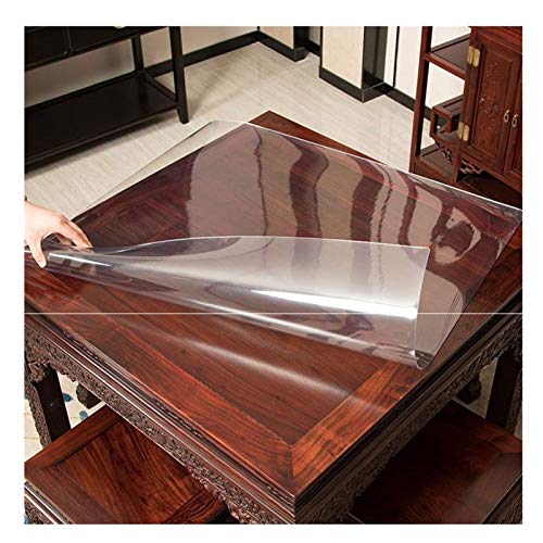 AMDHZ Tischschutz Transparente Tischmatte Bürostuhlunterlage PVC-Weichglas 1,5 Mm, 2 Mm Tischdecke Wasserdicht Verbrühschutz-Quadrat Transparent Bodenschutzmatte (Color : 1.5mm, Size : 68X68cm) von AMDHZ