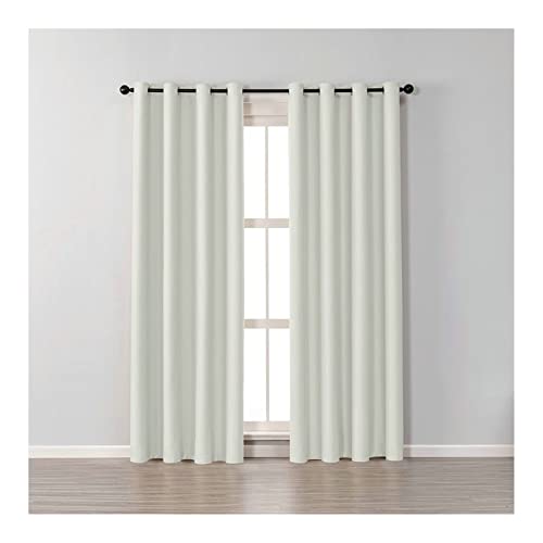 AMDXD 2er Set Verdunkelungsvorhang mit Ösen Weiß, Vorhang Fenster Verdunkeln Einfarbig Leicht Soft Baumwolle Ösenvorhang Verdunkelung Schlafzimmer, 160x132cm(H x B) von AMDXD