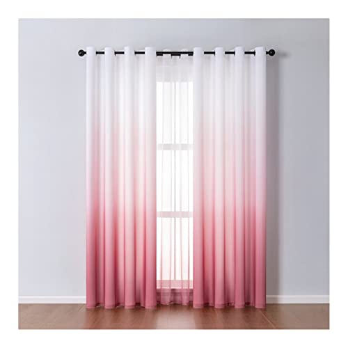 AMDXD 2er-Set Vorhänge Muster Rose, Vorhänge Wohnzimmer Junge Farbverlauf mit Ösen Moderner Wohnstil Polyester Verdunkelungsvorhänge UV Bauernhaus, H244 x B132 cm von AMDXD