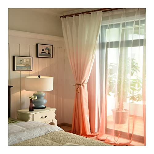 AMDXD 2er-Set Vorhang Gardinenschiene Orange, Verdunkelung Gardine Vorhang Vintage Farbverlauf mit Ösen Leicht Soft Polyester Vorhang Gardinen Schlafzimmer, H244 x B137 cm von AMDXD