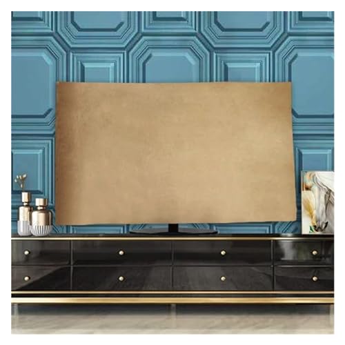 AMEEDA Fernseher Abdeckung für Draußen TV-Abdeckung aus Samtstoff, 43 Zoll, 55 Zoll, 65 Zoll, hängende TV-Abdeckung, Staubschutz for den Desktop(Velvet Gold Coffee,43 inches) von AMEEDA