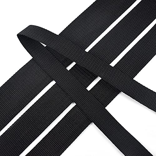 AMEEDA Gurtband 10 Meter 2-10 cm schwarzes Polyester-Gurtband-Rucksack-Band-Haustierkragenbandband DIY. Outdoor Bag Kleidungsstück Nähen Zubehör (Color : 20mm) von AMEEDA