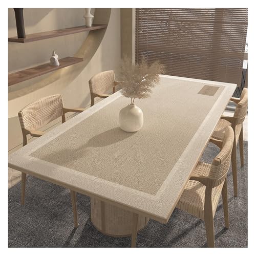 AMEEDA Kunstleder Tischdecke Pu-Leder-Tischdecke, wasserdicht, ölbeständig, Tischdecken, Tischsets, luxuriöse rechteckige Tischdecke, Pad, Textil(Light Yellow,30x60cm) von AMEEDA