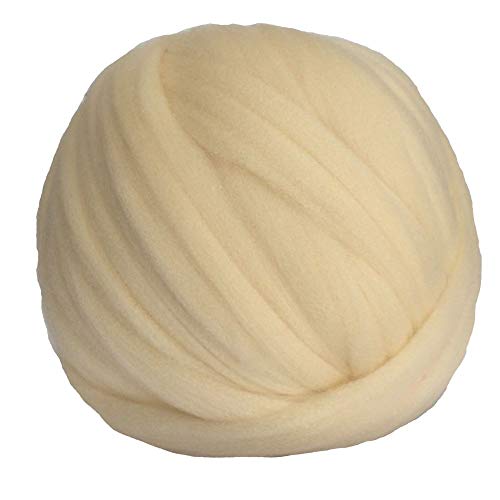 AMEEDA Riesengarn für Armstricken 1000g 2.2LB / Kugel Super Chunky Garn sperrige Roving-Garn Hand/Arm Strick-Wurf-Decke Garn Home Wand dekoratives Garn DIY Handgestrickte (Color : Beige) von AMEEDA