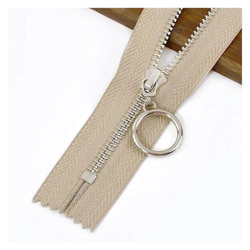 Reißverschluss 3 Stücke 3 # 15/18/20/25/30 cm Close-End-reißverschlüsse for Nähen Tasche Metall-reißverschluss Tasche Brieftasche Bekleidungs ​​Zip Reparatur Kit DIY Zubehör(Khaki01Silver,25CM_CLOSEEN von AMEEDA