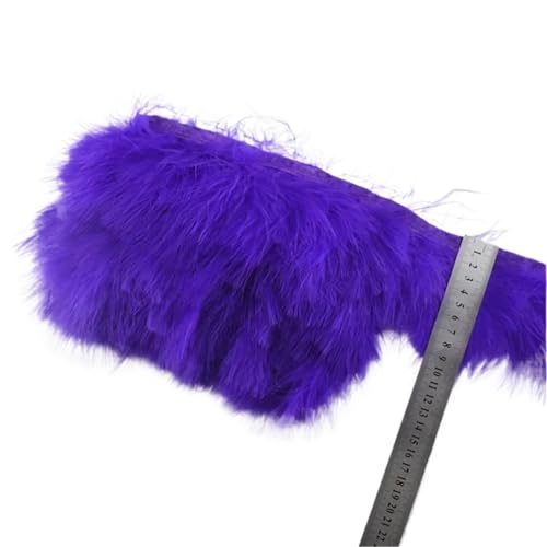 AMENGJ Federschmuck zum Nähen 1 Meter Flauschige Federn Quaste Fransen Feder auf Band Borte Band Handwerk Hochzeit Dekoration Dekor(Purple) von AMENGJ