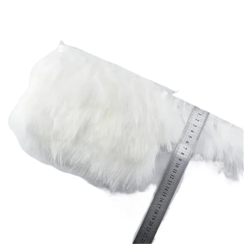 AMENGJ Federschmuck zum Nähen 1 Meter Flauschige Federn Quaste Fransen Feder auf Band Borte Band Handwerk Hochzeit Dekoration Dekor(White) von AMENGJ