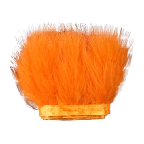 AMENGJ Federschmuck zum Nähen 1 Meter Flauschiges Federbesatzband, 8–10 cm, Federn for Basteln, Fransen, Nähen, Hochzeit, Party, Kleidung, Kleid, Dekoration(Orange) von AMENGJ