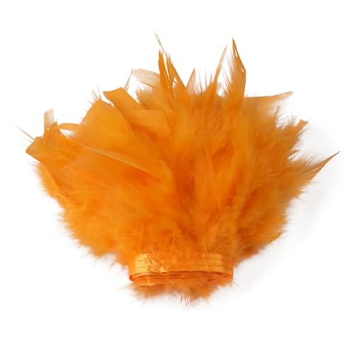 AMENGJ Federschmuck zum Nähen 1 Yard Federbesatz, 10–15 cm, Flauschiges Federband for Bastelzubehör, Hochzeit, Party, Kleidung, Nähdekoration(Orange) von AMENGJ