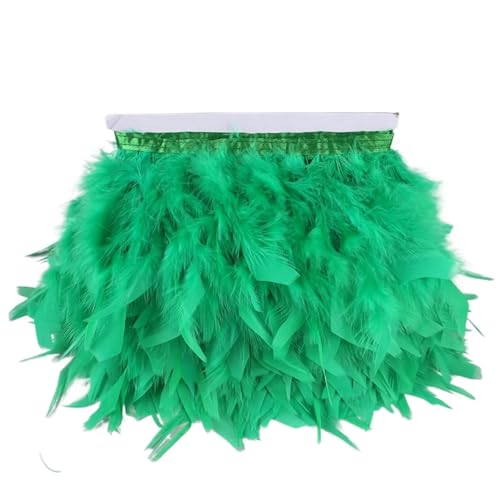 AMENGJ Federschmuck zum Nähen 10 Meter Feder Trim Fringe 10-15CM Federn Band Handwerk Kleidung Kleid Nähen Plumes Dekoration(Green) von AMENGJ