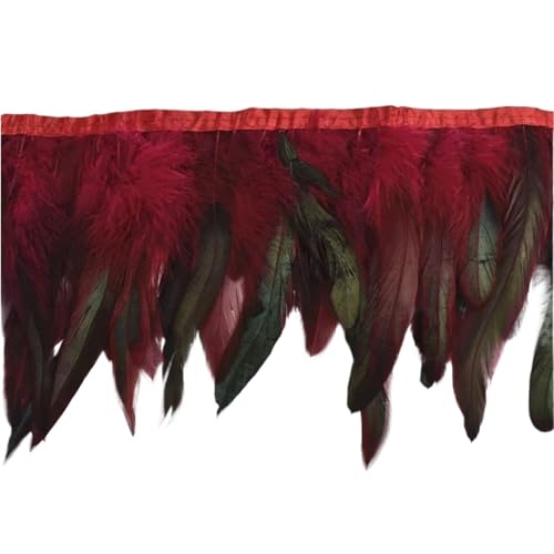 AMENGJ Federschmuck zum Nähen 10 Meter Federn Quaste Fringe Trim auf Band Feder Kleidung Band Nähen Garnituren Zubehör(Color 5) von AMENGJ