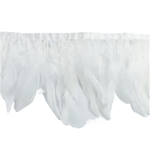 AMENGJ Federschmuck zum Nähen 10 Meter Federn Quaste Fringe Trim auf Band Feder Kleidung Band Nähen Garnituren Zubehör(Color 6) von AMENGJ