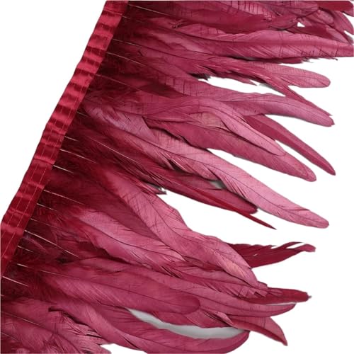 AMENGJ Federschmuck zum Nähen 25-30cm Federbesatz Federn Borte Federband Kleid Rock Dekoration(Color 8,2 Yards) von AMENGJ