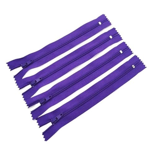 AMENGJ Zips for Sewing 5 Stück 3# 7,5–60 cm (3 Zoll–24 Zoll) Nylon-Spiralreißverschlüsse, geeignet for Kleidung (20 Farben)(Deep Purple,50CM_5PCS) von AMENGJ