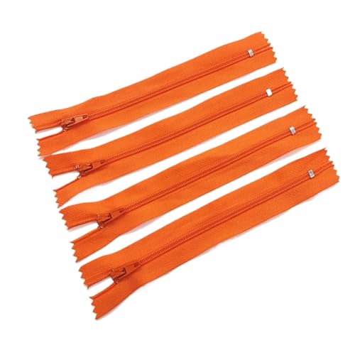 AMENGJ Zips for Sewing 5 Stück 3# 7,5–60 cm (3 Zoll–24 Zoll) Nylon-Spiralreißverschlüsse, geeignet for Kleidung (20 Farben)(Orange,35CM_5PCS) von AMENGJ