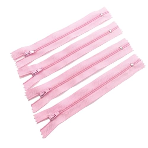 AMENGJ Zips for Sewing 5 Stück 3# 7,5–60 cm (3 Zoll–24 Zoll) Nylon-Spiralreißverschlüsse, geeignet for Kleidung (20 Farben)(Pink,40CM_5PCS) von AMENGJ