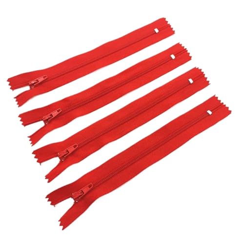 AMENGJ Zips for Sewing 5 Stück 3# 7,5–60 cm (3 Zoll–24 Zoll) Nylon-Spiralreißverschlüsse, geeignet for Kleidung (20 Farben)(Red,7.5CM_5PCS) von AMENGJ