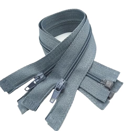 AMENGJ Zips for Sewing 5 Stück 3# Nylon-Reißverschluss mit offenem Ende, 20–60 cm, geeignet for den Nähprozess von Kleidungsstücken (20 Farben).(Gray,40CM_5PCS) von AMENGJ