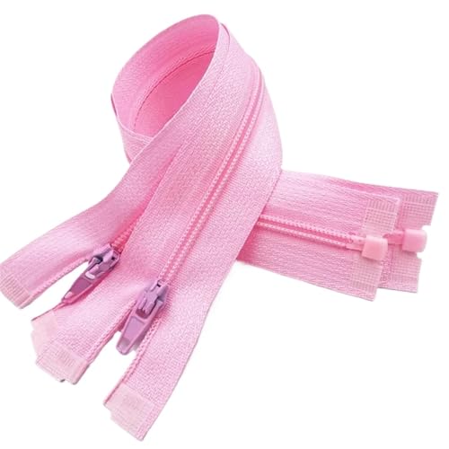 AMENGJ Zips for Sewing 5 Stück 3# Nylon-Reißverschluss mit offenem Ende, 20–60 cm, geeignet for den Nähprozess von Kleidungsstücken (20 Farben).(Pink,20CM_5PCS) von AMENGJ