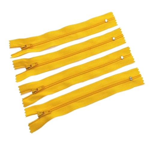 AMENGJ Zips for Sewing 5 Stück 7,5–60 cm 3# (3 Zoll–24 Zoll) Nylon-Spiralreißverschlüsse, geeignet for Kleidung (20 Farben)(Golden,12.5CM_5PCS) von AMENGJ