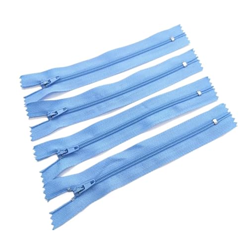 AMENGJ Zips for Sewing 5 Stück 7,5–60 cm 3# (3 Zoll–24 Zoll) Nylon-Spiralreißverschlüsse, geeignet for Kleidung (20 Farben)(Light Blue,10CM_5PCS) von AMENGJ