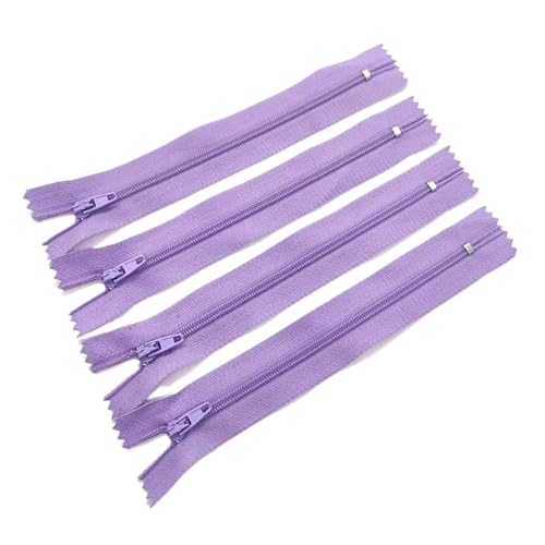 AMENGJ Zips for Sewing 5 Stück 7,5–60 cm 3# (3 Zoll–24 Zoll) Nylon-Spiralreißverschlüsse, geeignet for Kleidung (20 Farben)(Light Purple,10CM_5PCS) von AMENGJ