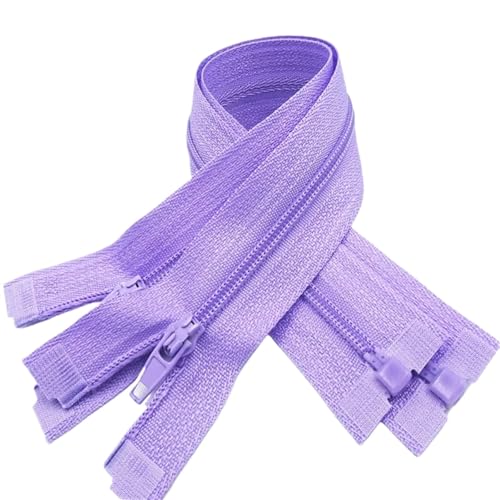 AMENGJ Zips for Sewing Prozess des Nähens von Kleidungsstücken mit diesen 5 Stück 3# Nylon-Reißverschlüssen – erhältlich in 20 Farben(Light Purple,60CM_5PCS) von AMENGJ