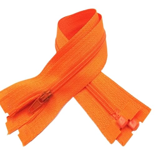 AMENGJ Zips for Sewing Prozess des Nähens von Kleidungsstücken mit diesen 5 Stück 3# Nylon-Reißverschlüssen – erhältlich in 20 Farben(Orange,60CM_5PCS) von AMENGJ