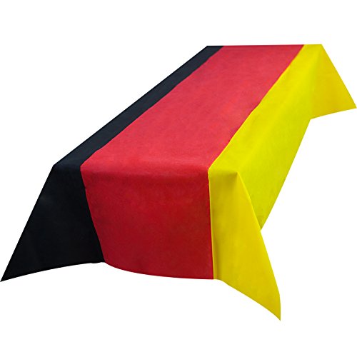 Deutschland-Tischdecke, abwaschbar, 1,50m x 3m, Standard 100 by Oeko-TEX® Klasse I, Fan-Deko, WM, EM, Public Viewing von AMF Life