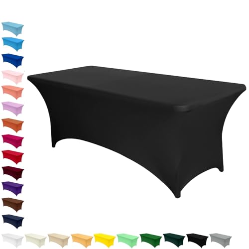 AMFUN Spandex Tischdecke, 1 Stück 6FT Stretch-Tischdecke, Tischdecke Rechteckige Taillierte, Waschbar und Faltenfrei Tischdecke für Outdoor Veranstaltung Hochzeit Bankett von AMFUN