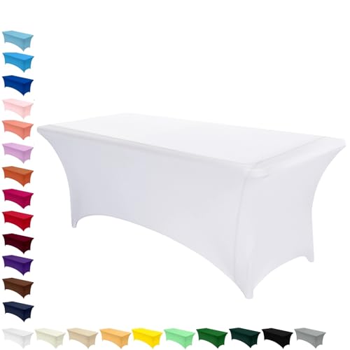 AMFUN Spandex Tischdecke, 1 Stück 6FT Stretch-Tischdecke, Tischdecke Rechteckige Taillierte, Waschbar und Faltenfrei Tischdecke für Outdoor Veranstaltung Hochzeit Bankett von AMFUN