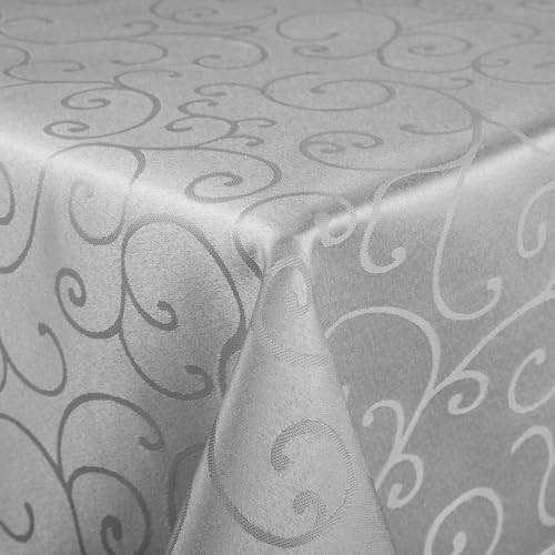 AMFUN Tischdecke Abwaschbar Rechteckig, Jacquard Tischwäsche, 100 x 140 cm Tischtuch, Tischdecke Abwaschbar Ornamente für Küche, Party, Schmutzabweisend, Pflegeleich von AMFUN