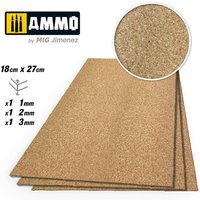 CREATE CORK Fine Grain Mix (1mm, 2mm and 3mm) - 1 pc. each size von AMMO by MIG Jimenez